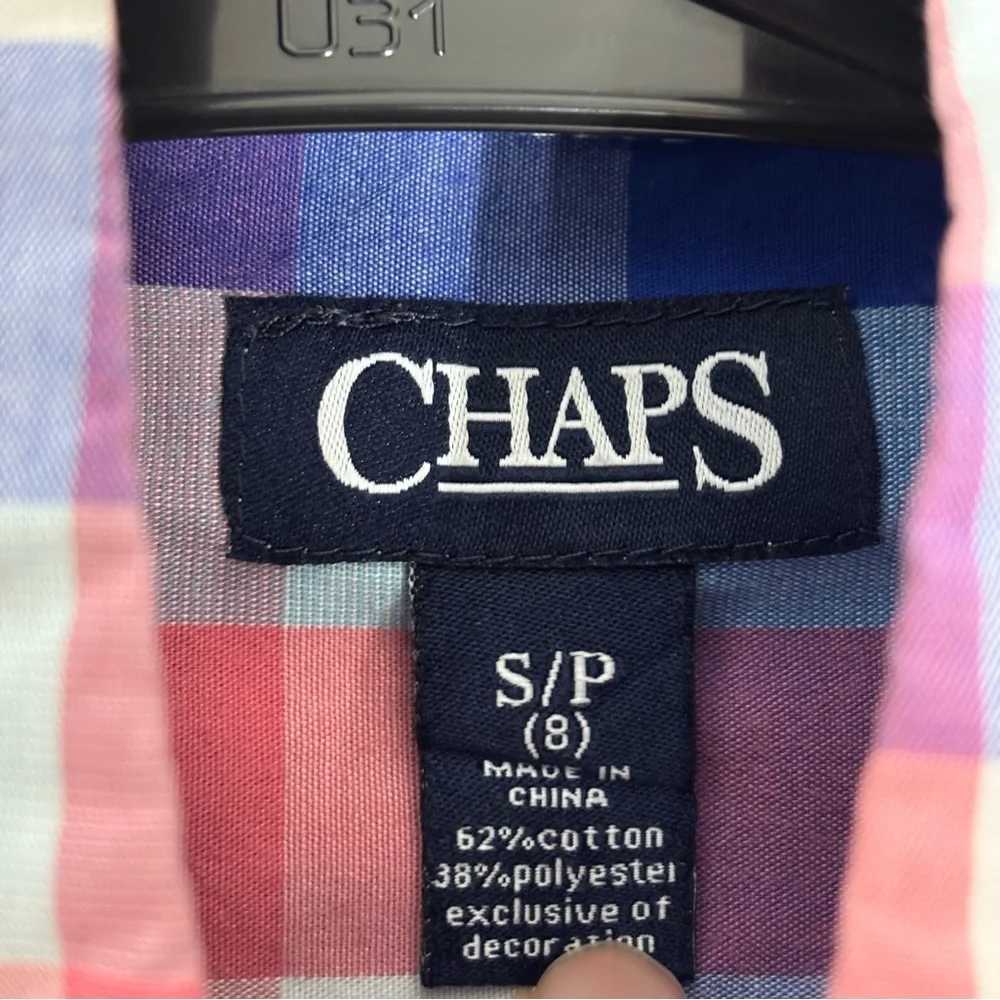 Chaps Ralph Lauren Boys Lot of 2 Size 8 Plaid Button Front Short Sleeve Shirt